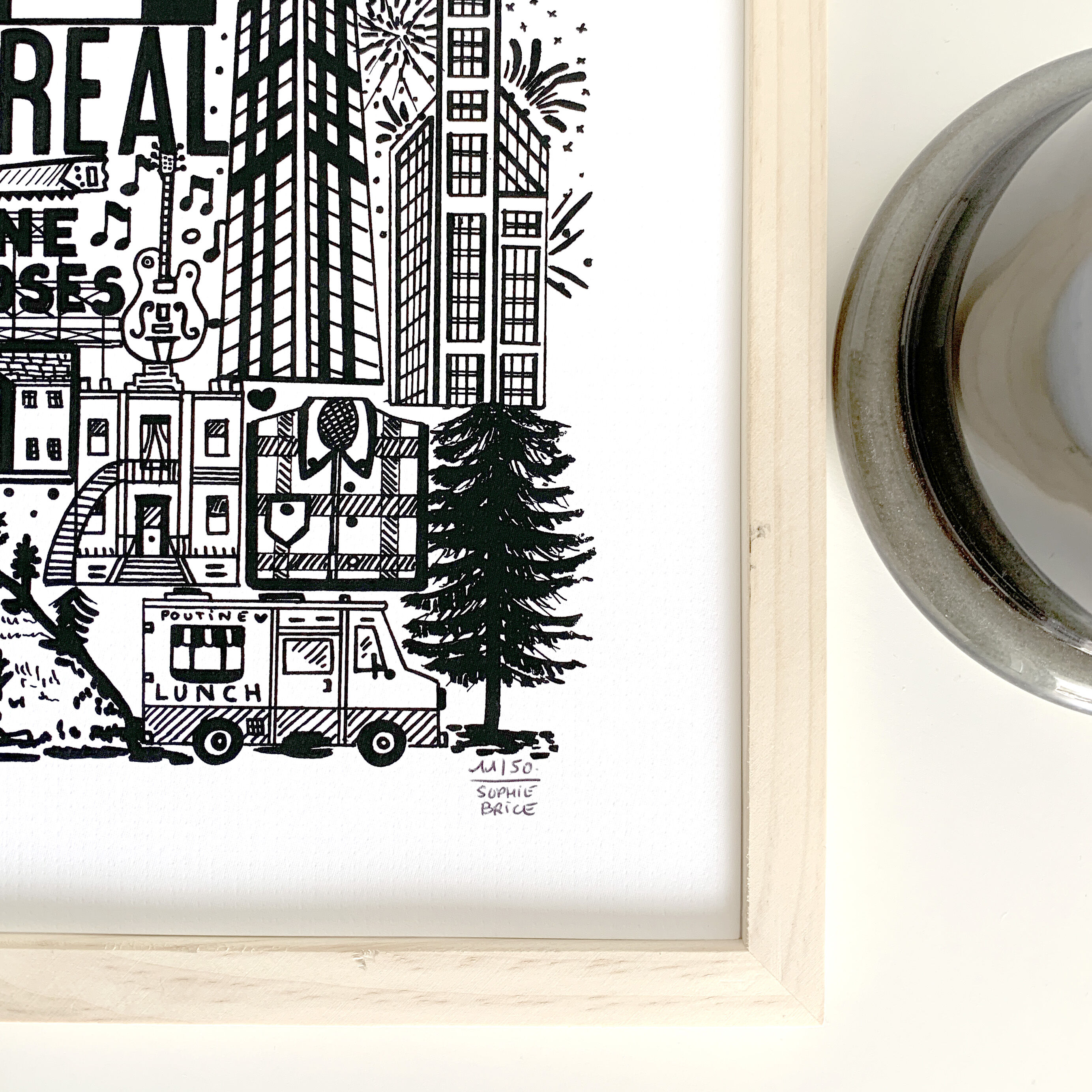 Montreal black and white screenprint