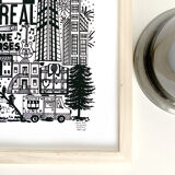 Montreal black and white screenprint