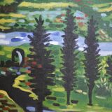 Landscape painting on canvas, early twenty-first century