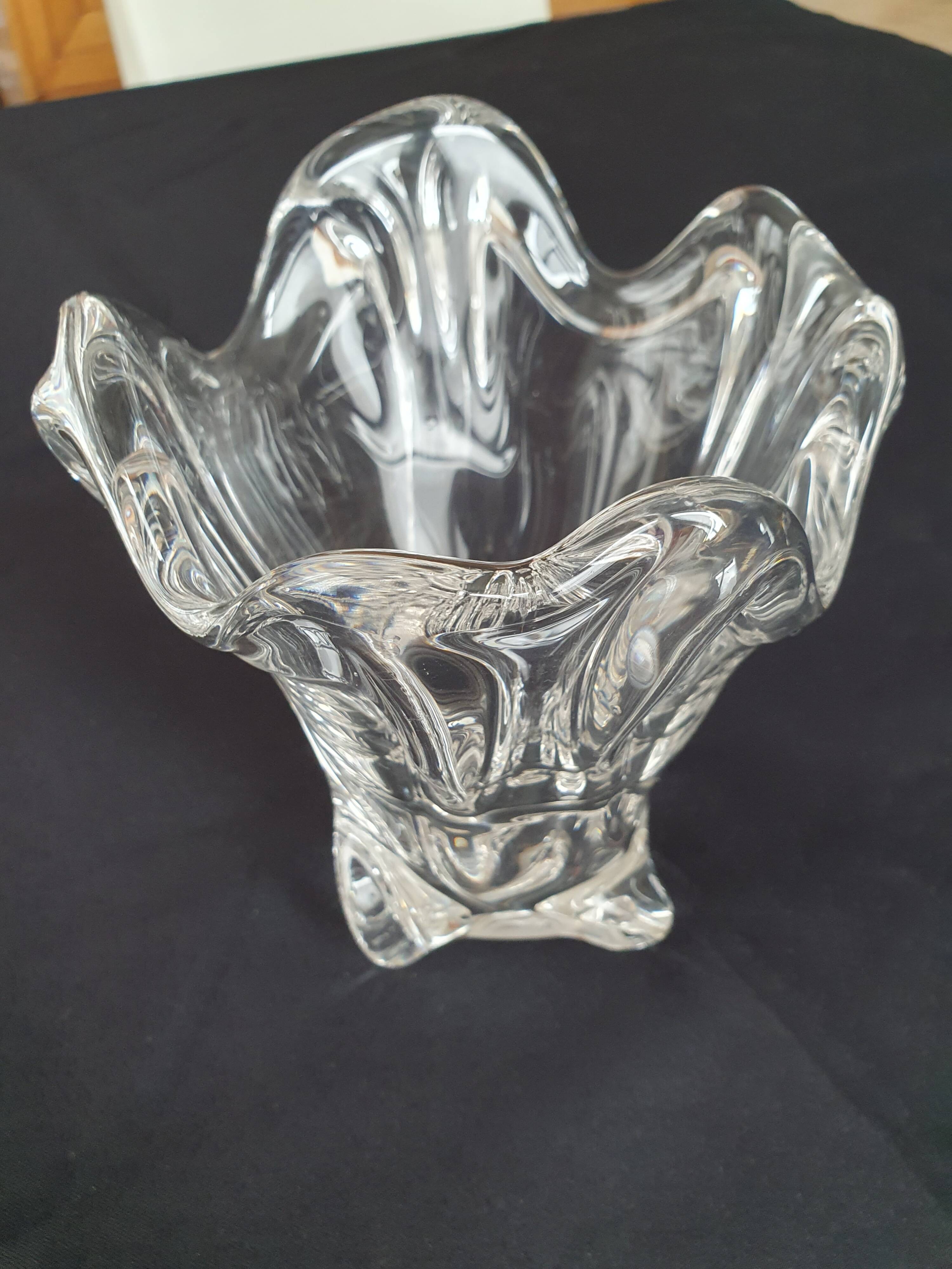 Large crystal vases.