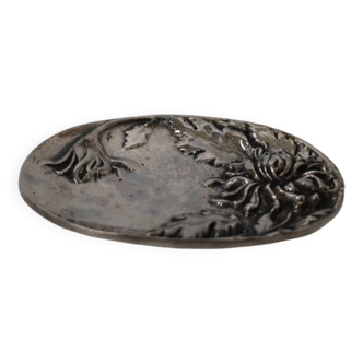 Baguier Art Nouveau en bronze argenté, circa 1900
