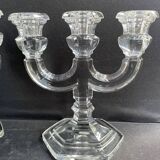 Pair of crystal candlesticks – Bernard Schott – Hellert (Moselle)