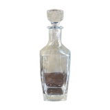 Square vintage decanter made of transparent glass
