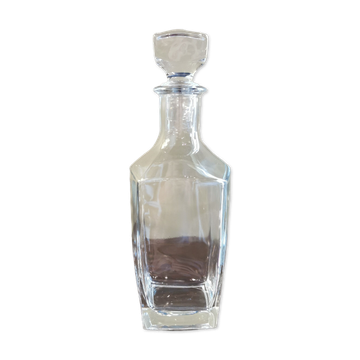 Carafe vintage carrée en verre transparent
