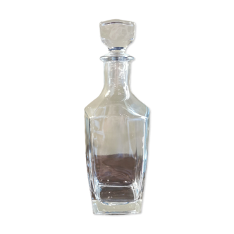 Carafe vintage carrée en verre transparent