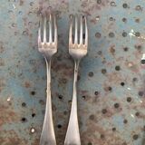 Set of 10 silver metal cutlery, hallmark 84, consisting of 6 tablespoons including one monogram