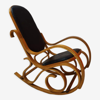 Rocking-chair in beech XXth century
