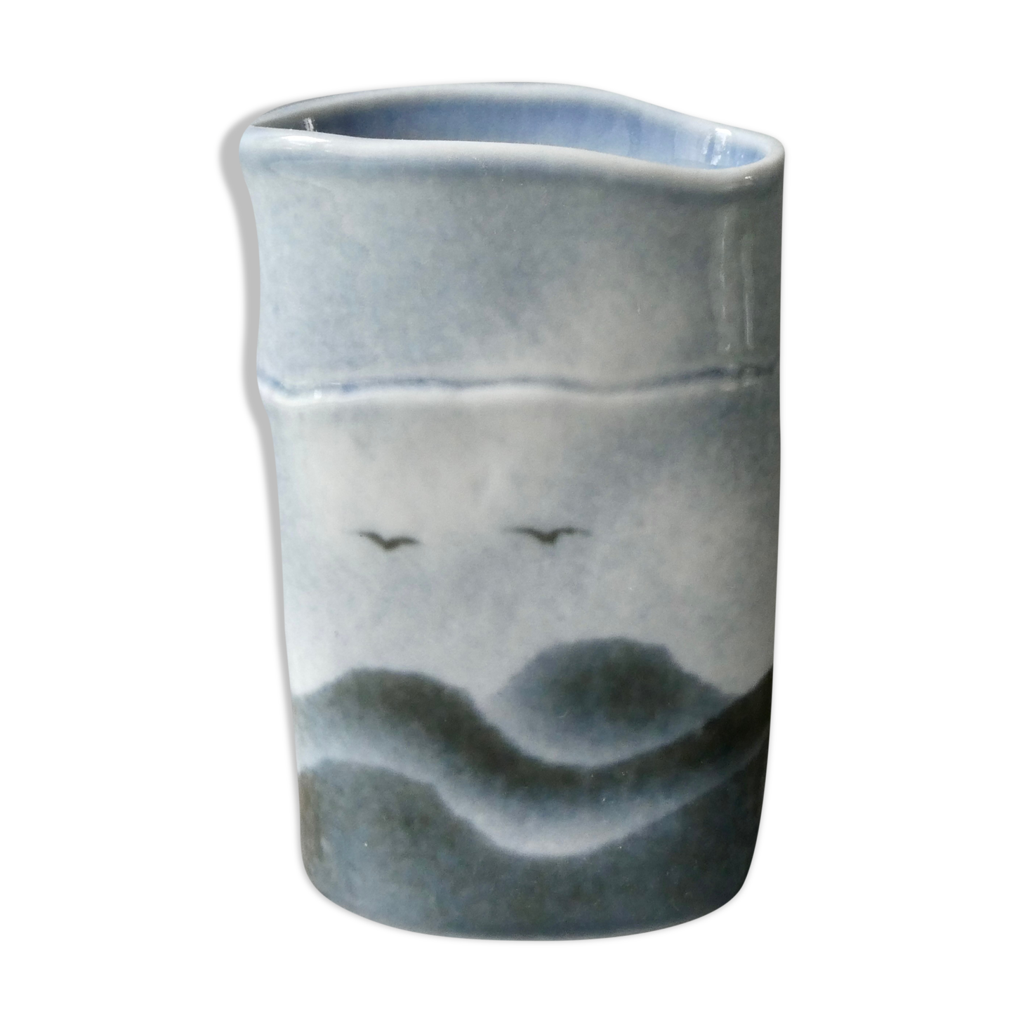 Virebent porcelain vase, Claire Debril reed model