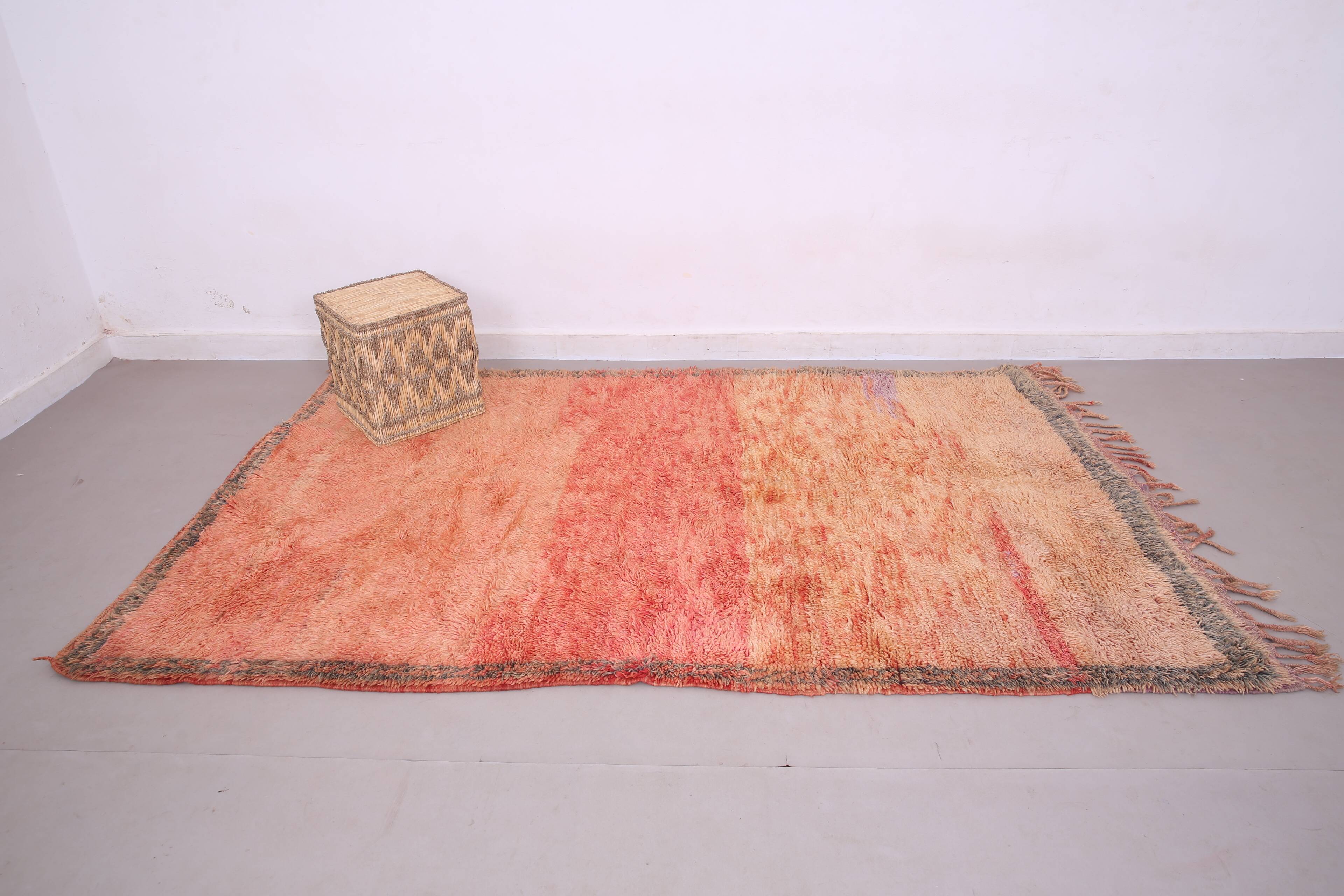 Peach Vintage Moroccan Rug 160 x 260 cm - Berber Wool Rug - Handmade Rug