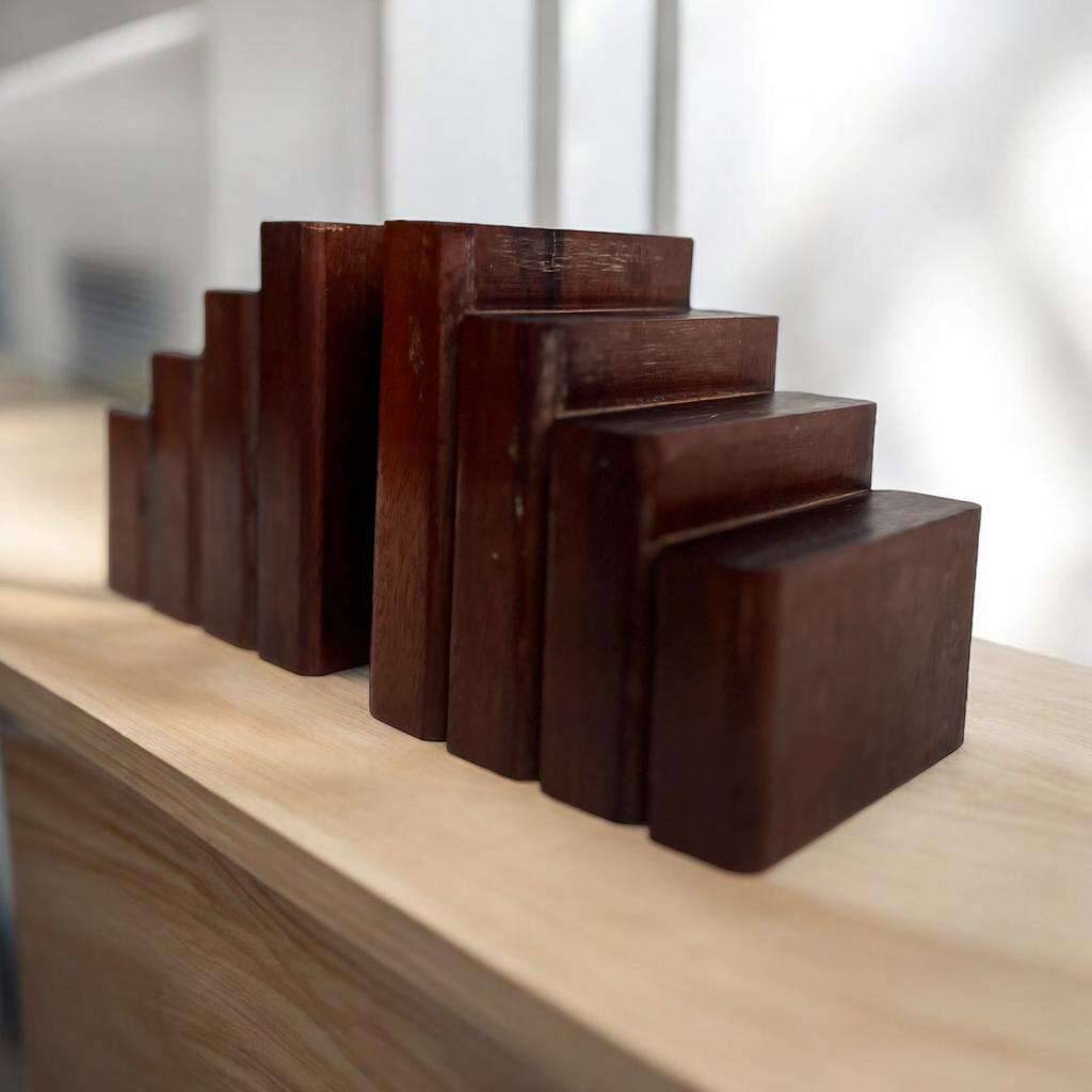 Vintage wooden bookends / book stand / decor