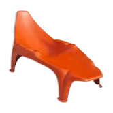 Chaise longue de piscine rouge moderne du milieu du siècle