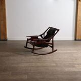 Liceu de Artes e Oficios rocking chair with ottoman, Brazil 1960s