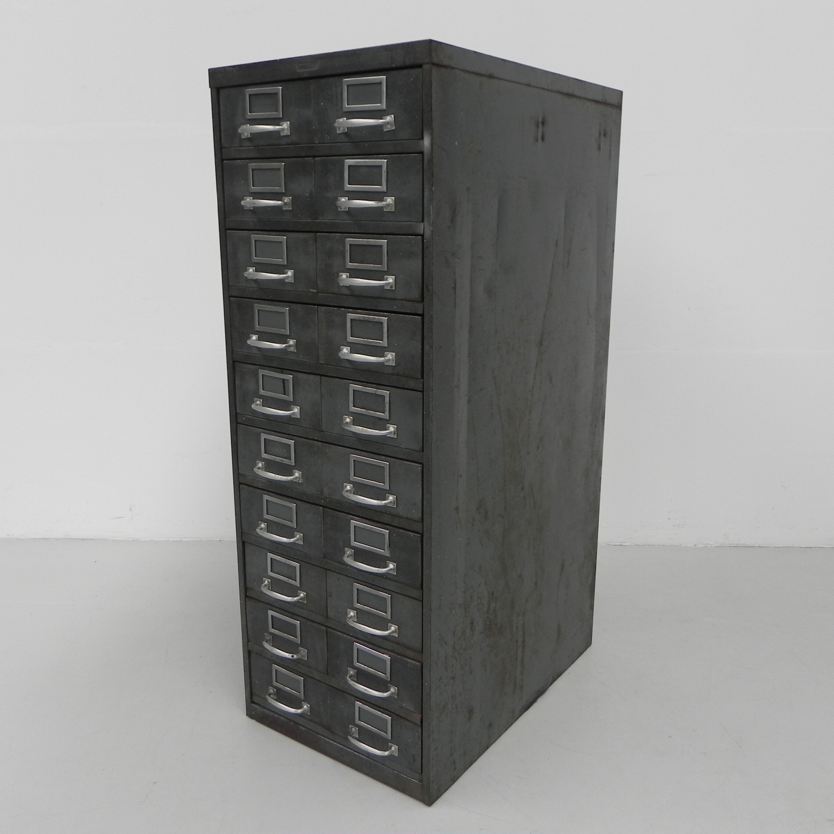Industrial Steel Chest of Drawers with 20 Drawers