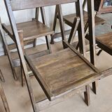 Set of 6 folding teak cinema chairs