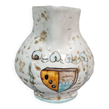 Sicily Pluchino Del Chiaro: Vintage ceramic vase with painted decorations