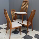 Set of 4 Kai Kristiansen dining chairs 1960s  in White Boucle