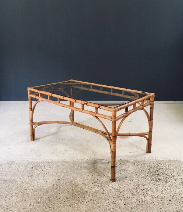 Mid-Century Chippendale Bamboo Dining Table, Italy, 1960s