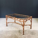 Mid-Century Chippendale Bamboo Dining Table, Italy, 1960s