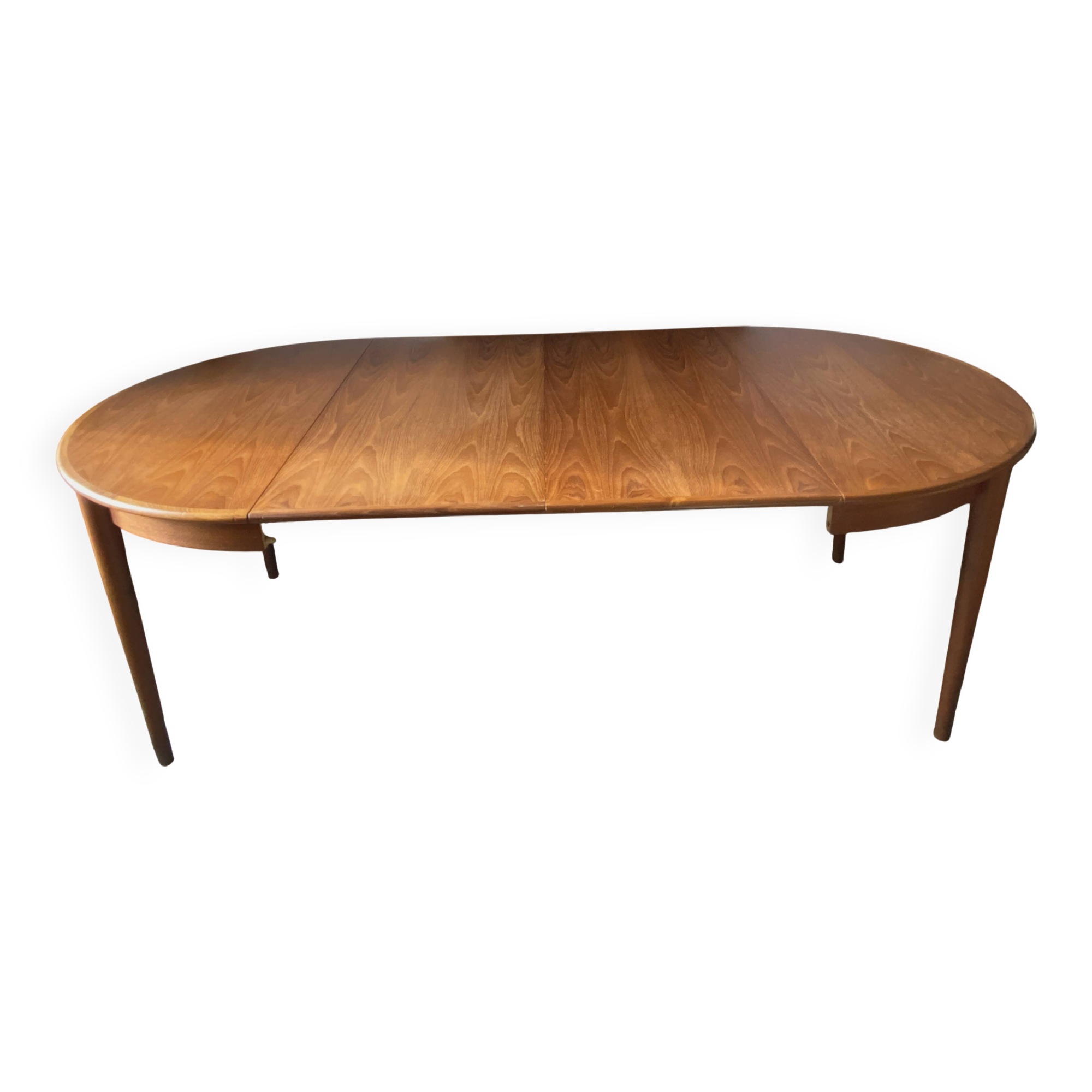 Table ronde extensible en bois de teck Scandinave signée, Danemark 1960