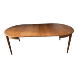 Table ronde extensible en bois de teck Scandinave signée, Danemark 1960