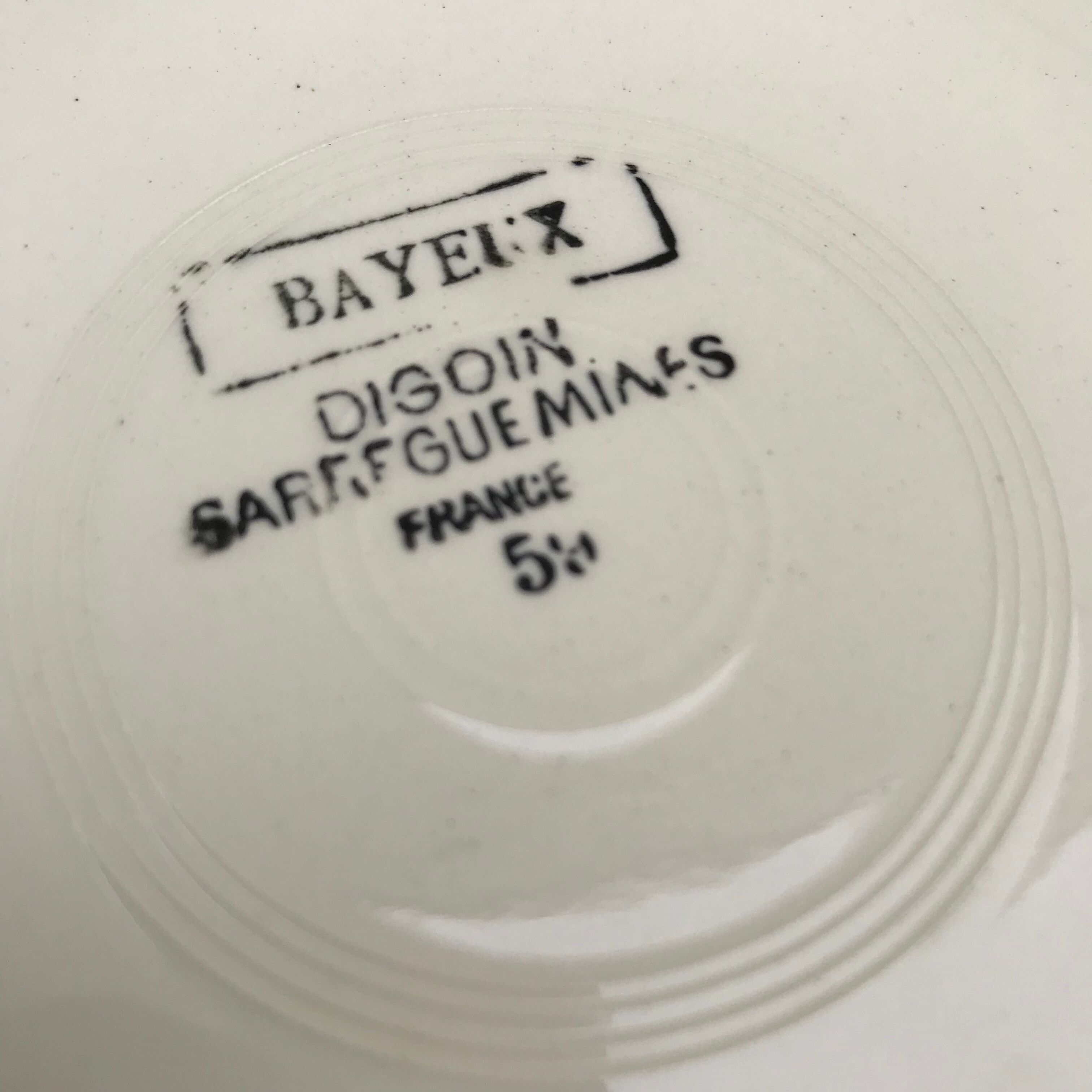 Set of 6 old flat plates Digoin/Sarreguemines model BAYEUX