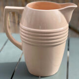 Very large pitcher / vase in powder pink earthenware
