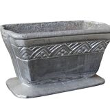 Jardinière vintage française en fonte argentée