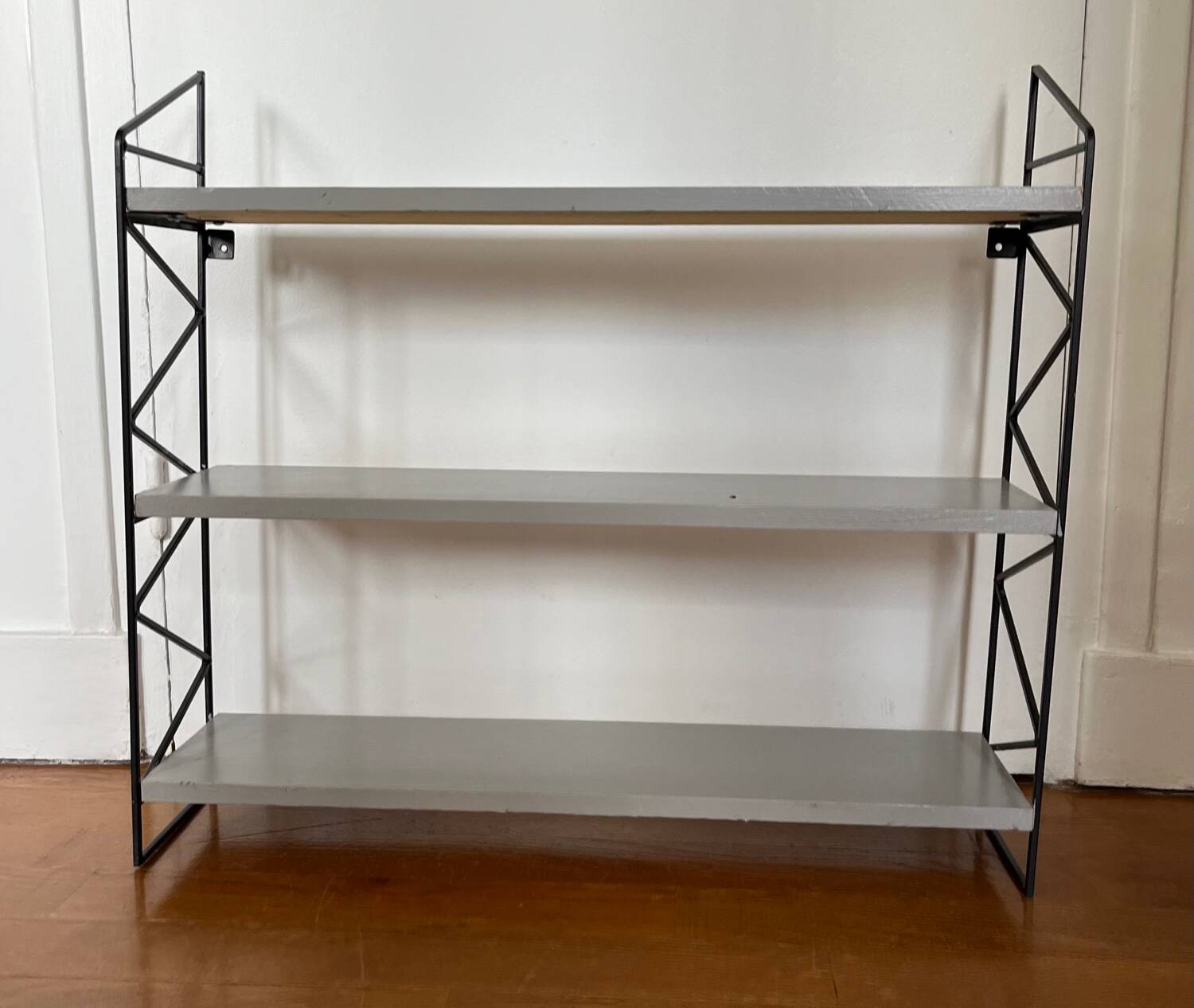 Vintage wood and metal shelf
