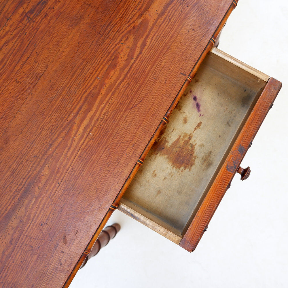 French faux bamboo desk in pine - Early 20th century