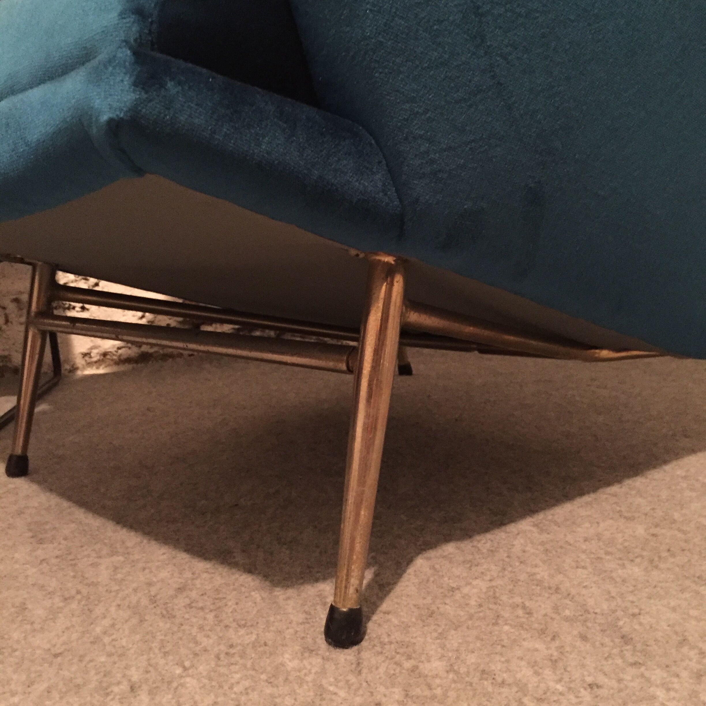 Pair of chairs of Guy Besnard in blue velvet