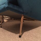 Pair of chairs of Guy Besnard in blue velvet