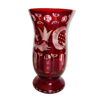 Bohemian glass vase