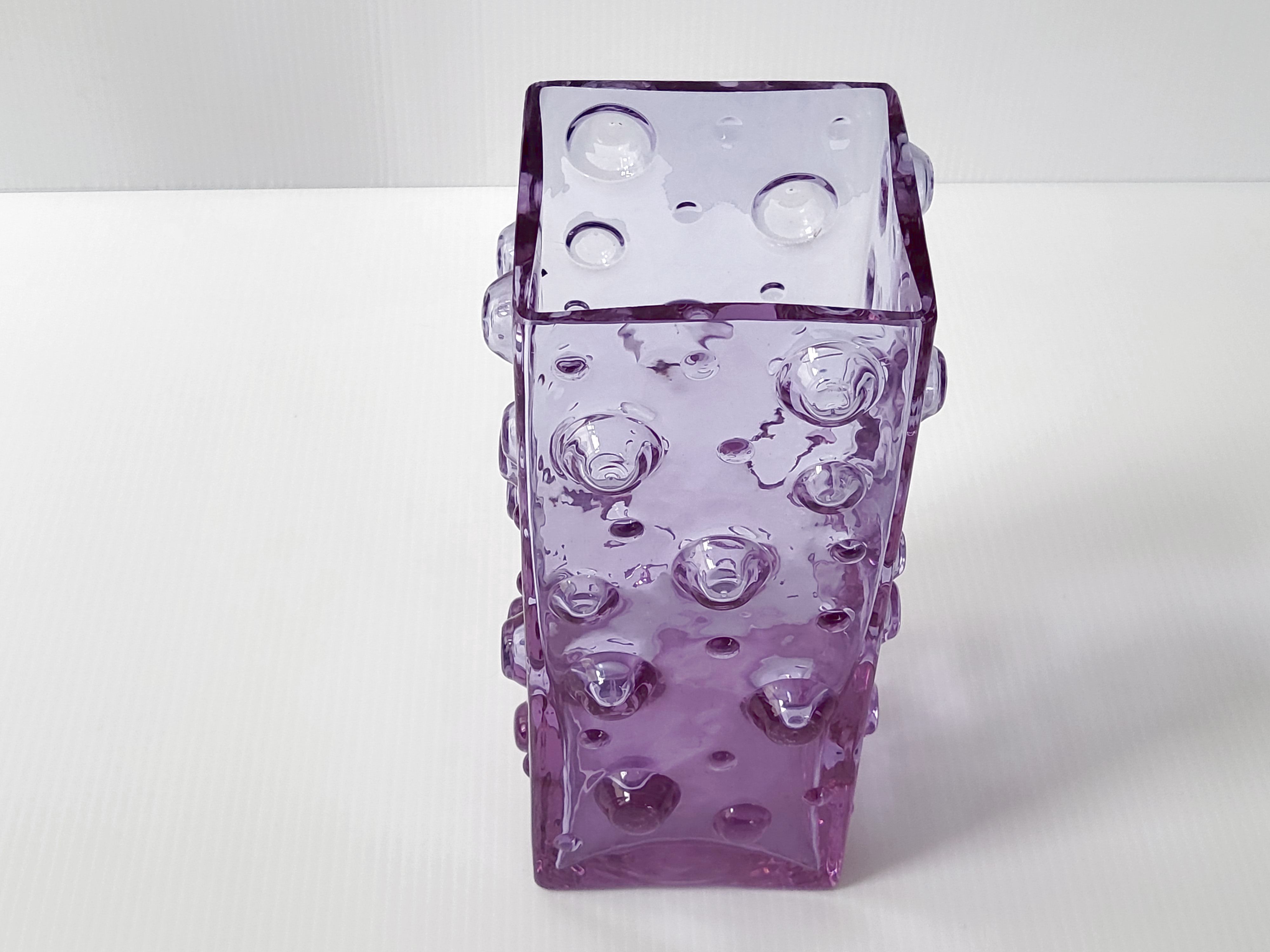 Vintage bubble glass vase 1970