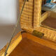 Rattan console desk with curved legs, 1970s