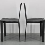 1980s Set of Four Dining Chairs in Leather in Matteo Grassi Style, Italy