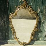 Miroir vintage en bronze doré