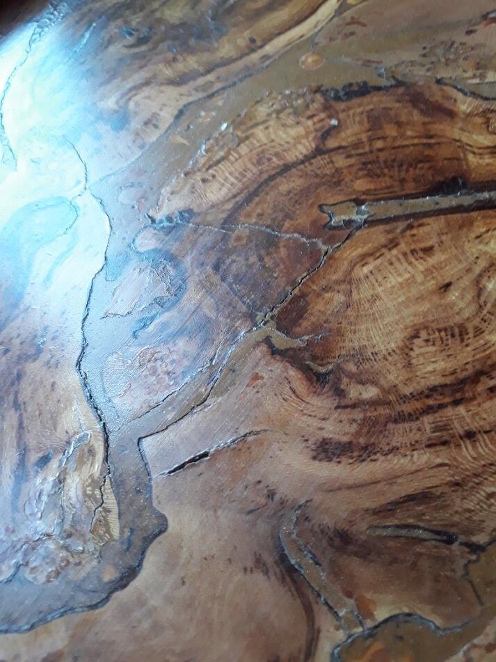 Wood marquetry serving tray