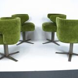 Set of four green Gianni Moscatelli Swivel Poney Chairs for Formanova, 70s