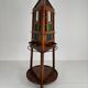 Porte-manteau / porte-parapluies Art Déco en chêne unique – Design obélisque des années 1920 avec vitrail