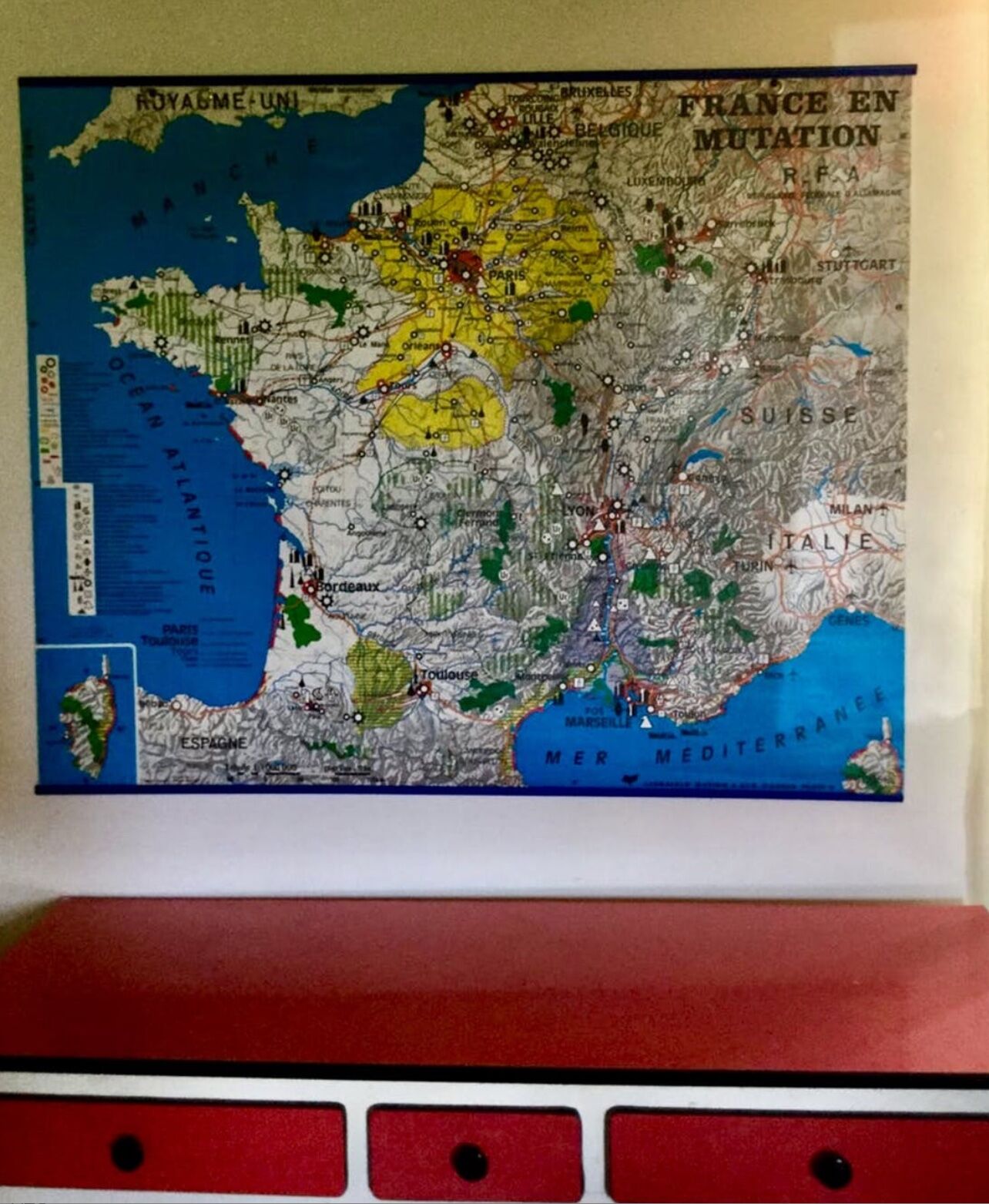 Large map of Paris years 70