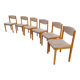 Set of 6 vintage beech chairs to clean or reupholster