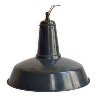 Vintage industrial pendant light in enameled sheet metal - 45 cm