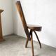Set of three alpine chairs in solid pine, France, 1950s.