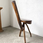 Trio de chaises d'alpage en pin massif, France, années 1950