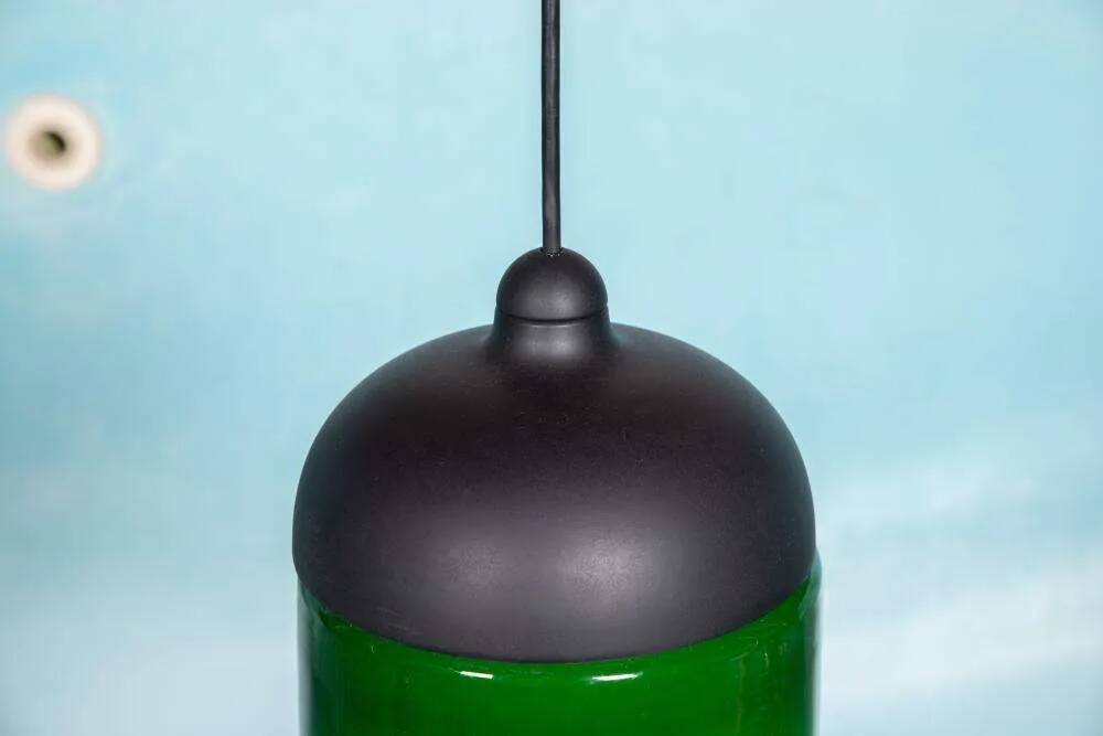 Minimalist glass pendant light Peil & Putzler from the space age