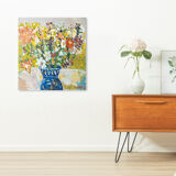 Spring flowers, oil on plate, 57 x 61 cm