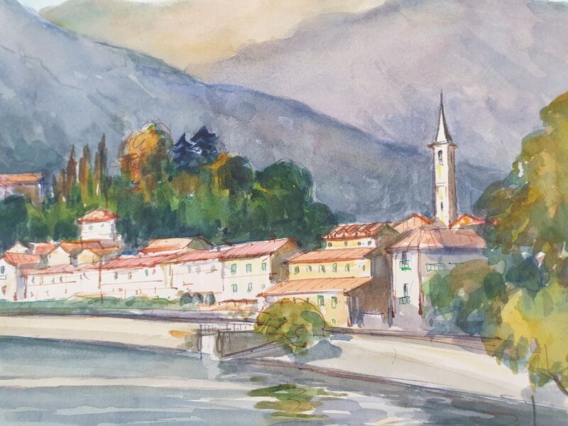 André Duculty (1912-1990) Watercolor on paper "Corsica" Signed lower right, located and dated