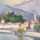 André Duculty (1912-1990) Watercolor on paper "Corsica" Signed lower right, located and dated