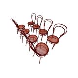 Bentwood and cane dining chairs, set of eight, Jacob & Josef Kohn, Austria 1900s