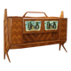 Vintage buffet in walnut veneer and glass, Italy, 1950s-1960s.